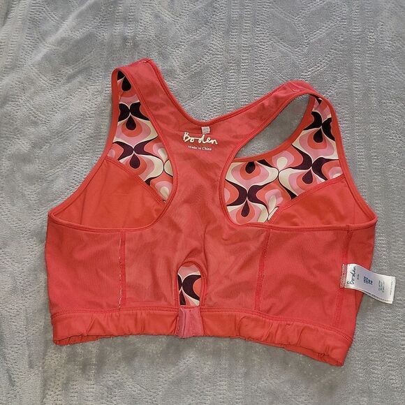 Boden Activewear BA054 Sports Bra Geometric Pattern on Pinkish Coral US Size 16 - Picture 7 of 9